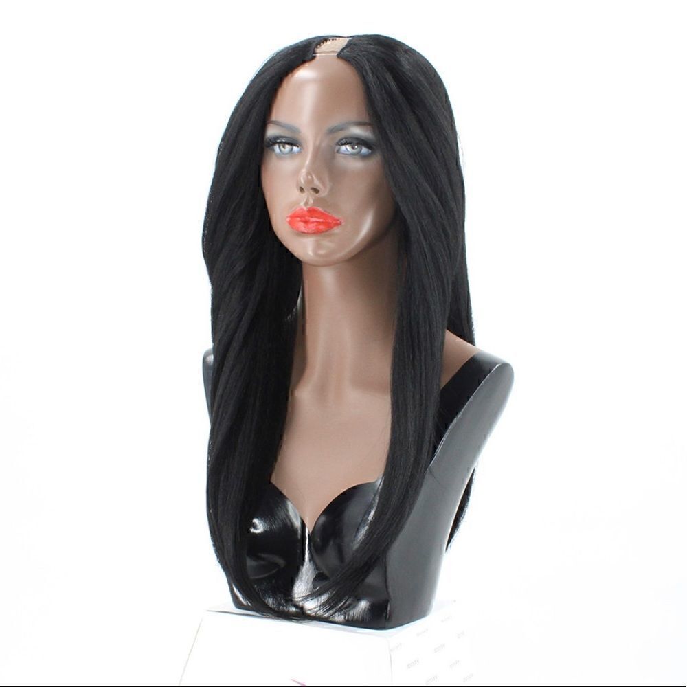 100% Human Hair Blend U part cap leave out wig, style is Dominican Blow …​